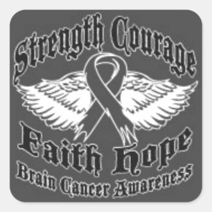 Sticker Carré Conscience de cancer du cerveau de soutien