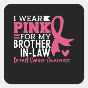 Sticker Carré Conscientisation au Cancer du Sein Soutien pour Be