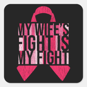 Sticker Carré Conscientisation du Cancer du Sein Mari Épouse Lut