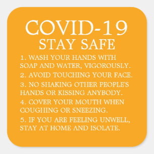 Sticker Carré Conseil Covid-19