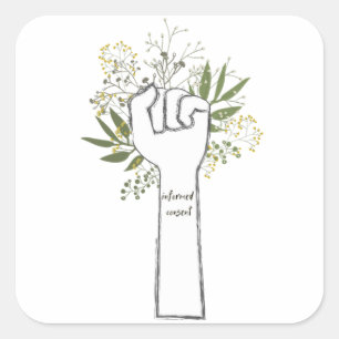 Sticker Carré Consentement éclairé (grand)