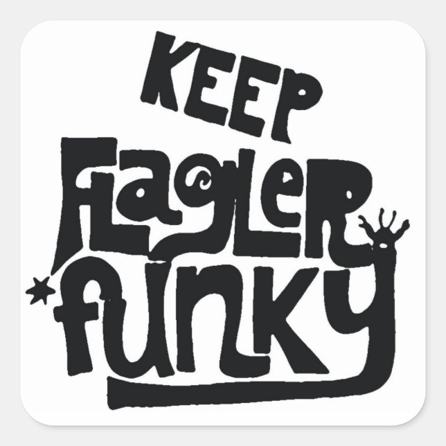 Sticker Carré Conserver l'autocollant Flagler Funky (Devant)