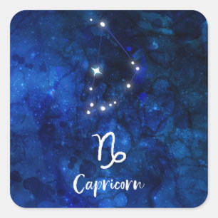 Sticker Carré Constellation du zodiaque Capricorne Galaxie Céles