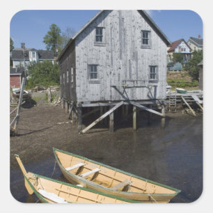Sticker Carré Constructeur de dories, Lunenburg, Nouvelle-Écosse