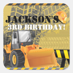 Sticker Carré Construction Anniversaire bagger conception de la
