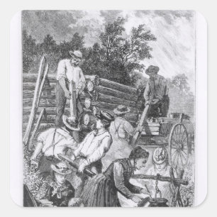 Sticker Carré Construction du Cabine de journal