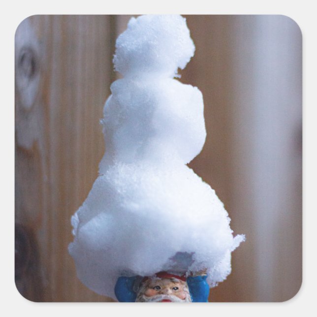 Sticker Carré Construction d'un Snowman V (Devant)