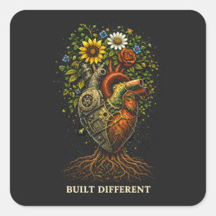 Sticker Carré Construit Différemment