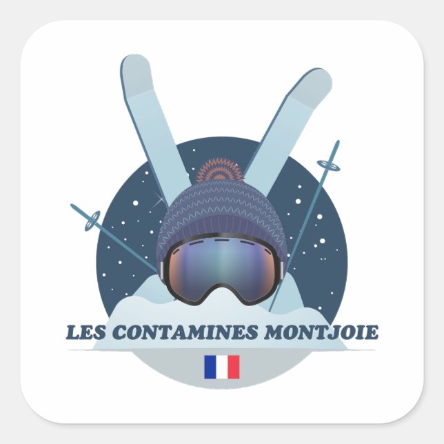 Sticker Carré Contamines-Montjoie Station de ski (Devant)