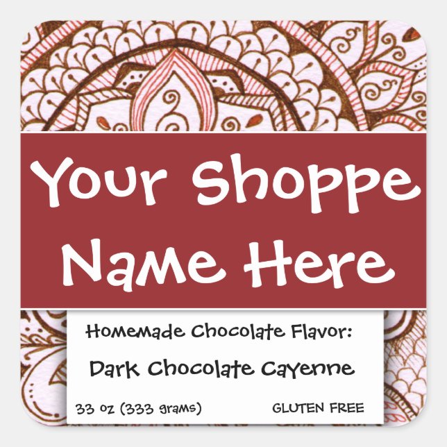 Sticker Carré Conteneur alimentaire Ethnique Exotique Marocaine  (Devant)