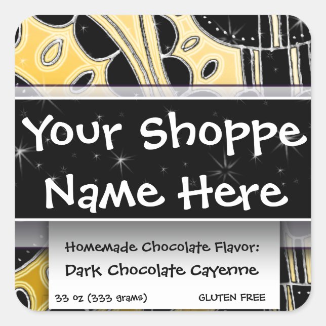 Sticker Carré Conteneur alimentaire Ethnique Exotique Marocaine  (Devant)