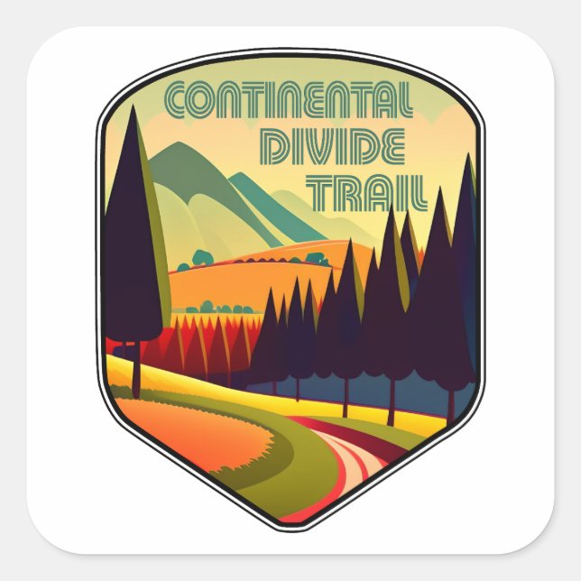 Sticker Carré Continental Divide Trail Colors (Devant)