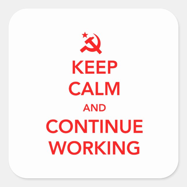 Sticker Carré Continuer le travail (Devant)