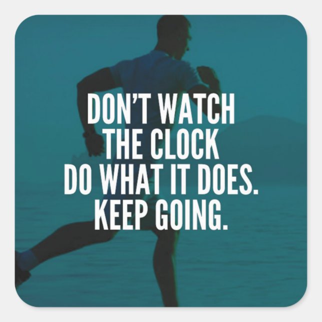 Sticker Carré Continuer - Motivation de l'entraînement (Devant)