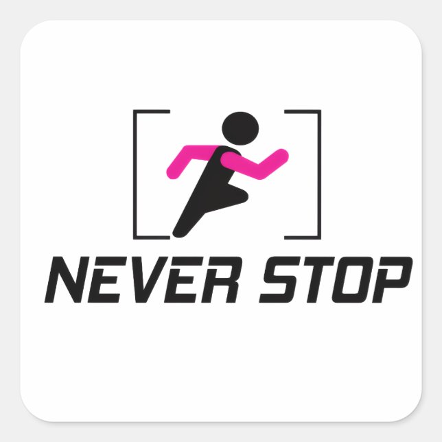 Sticker Carré Continuez à travailler dur de conception motivatio (Devant)