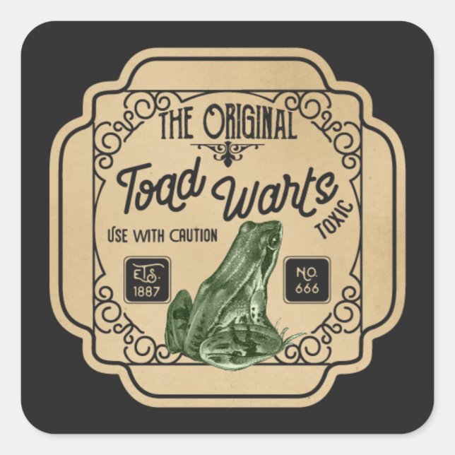 Sticker Carré Contre-gorge cool Halloween potion sorcière (Devant)