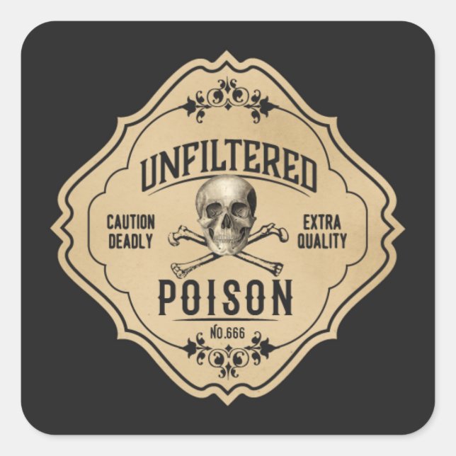 Sticker Carré Contre-gorge cool Halloween potion sorcière (Devant)