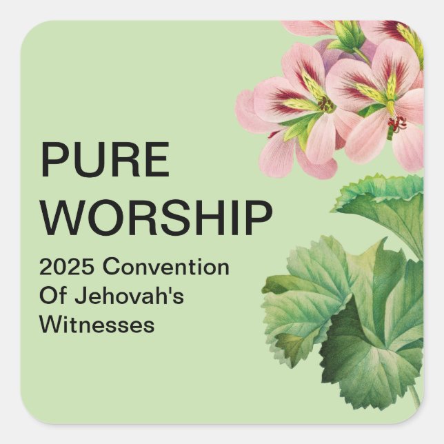 Sticker Carré Convention Pure Worship 2025 | Balises cadeaux JW (Devant)