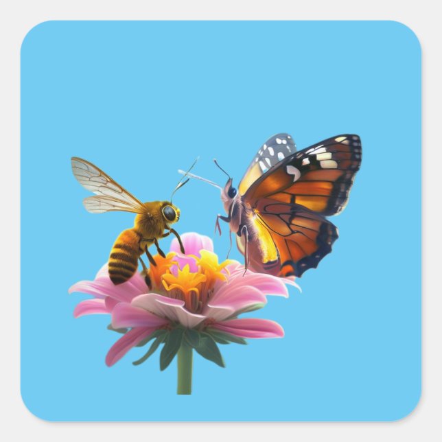 Sticker Carré Conversation miel (Devant)