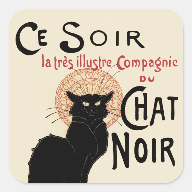 Sticker Carré Conversation Noir (Devant)