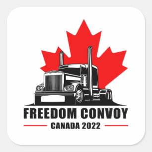 Sticker Carré Convoi pour la liberté 2022 Camion patriote canadi