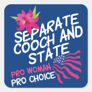 Sticker Carré Cooch séparé et State Funny Pro Choice