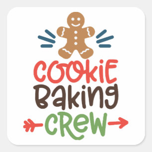 Sticker Carré Cookie baking crew christmas