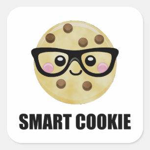 Sticker Carré Cookie intelligent drôle