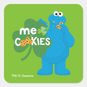Sticker Carré Cookie Monster Amour shamrock