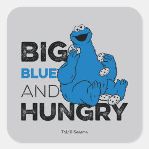 Sticker Carré Cookie Monster   Big Blue & Hungry