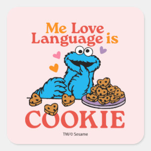 Sticker Carré Cookie Monster Citation de la Saint Valentin