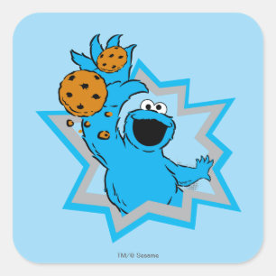 Sticker Carré Cookie Monster Extreme