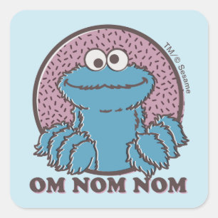 Sticker Carré Cookie Monster Om Nom Nom