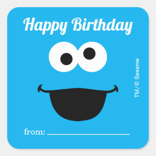 Sticker Carré Cookie Monster Un Cadeau De - Anniversaire