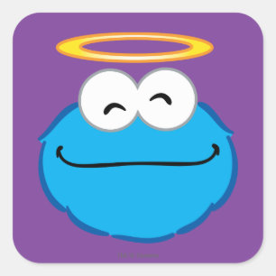 Sticker Carré Cookie Souriant visage avec Halo
