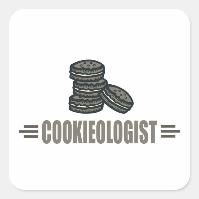 Sticker Carré Cookies amusants (Devant)