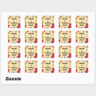 Sticker Carré Cookies de Noël Personnalisés sur mesure