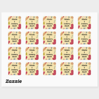 Sticker Carré Cookies de Noël Personnalisés sur mesure