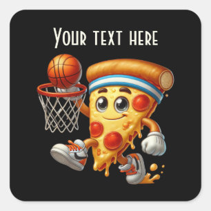 Sticker Carré Cool Basketball pizparty ajouter un texte