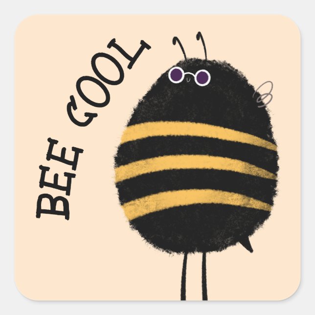 Sticker Carré Cool Bee (Devant)