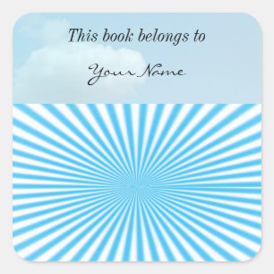 Sticker Carré cool bleu starbust