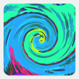 Sticker Carré Cool I Love Hawaii : Floral Pop Art motif Design