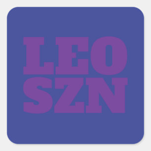 Sticker Carré Cool Leo SZN bleu violet