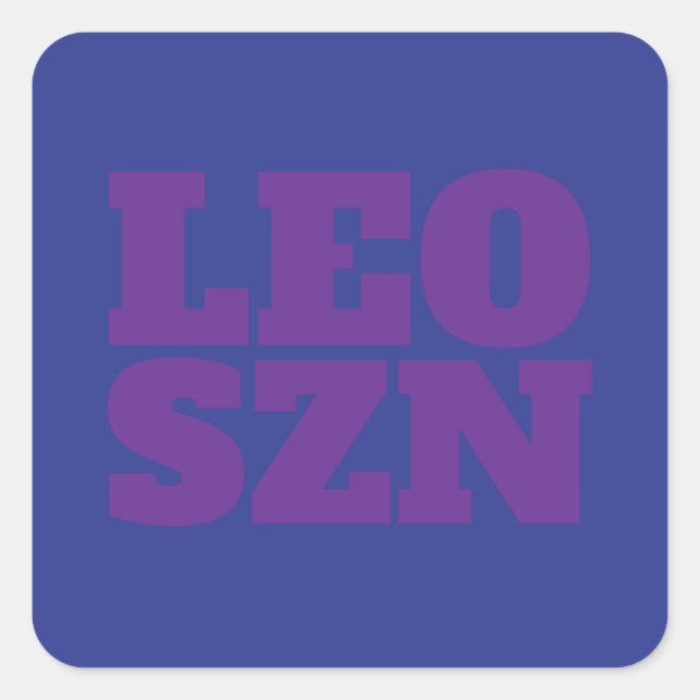Sticker Carré Cool Leo SZN bleu violet (Devant)