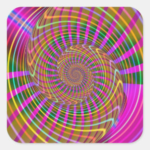 Sticker Carré Cool lumineux brillant Motif géométrique fractal g