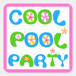 Sticker Carré Cool Pool Party