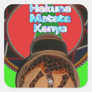 Sticker Carré Cool Retro Vintage Hakuna Matata Cadeaux Kenya Gua