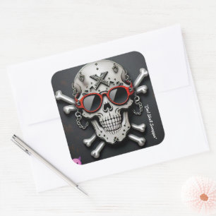 Sticker Carré "Cool Rock Design"