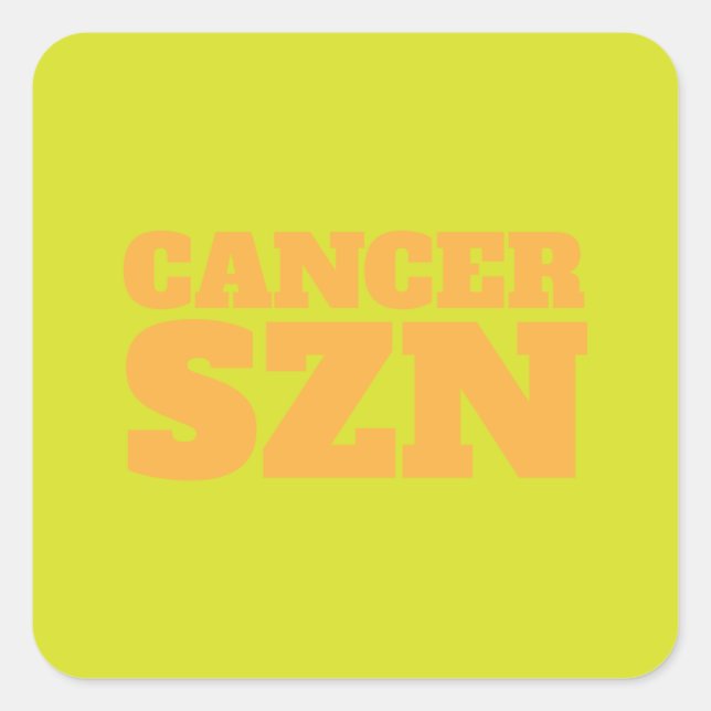 Sticker Carré Cool SZN du cancer jaune (Devant)