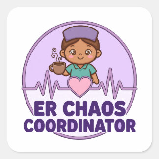 Sticker Carré Coordonnateur de chaos des urgences — Infirmière a